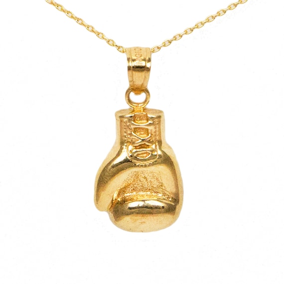 10k Yellow Gold Boxing Glove Necklace