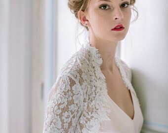 French lace bridal bolero cover up size 10 approx