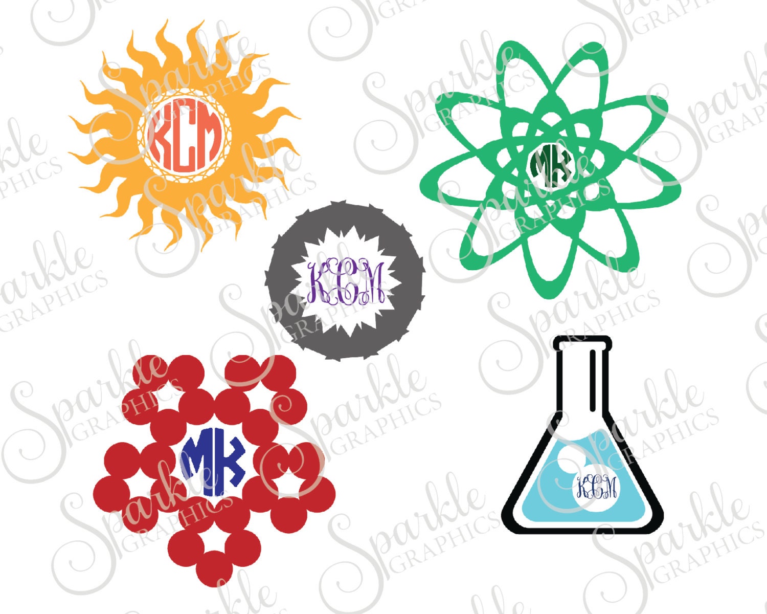 Download Science Monogram Frame Set Science Teacher Beaker Neuron