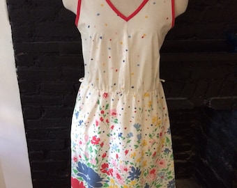 Cute Vintage floral sleeveless dress- small