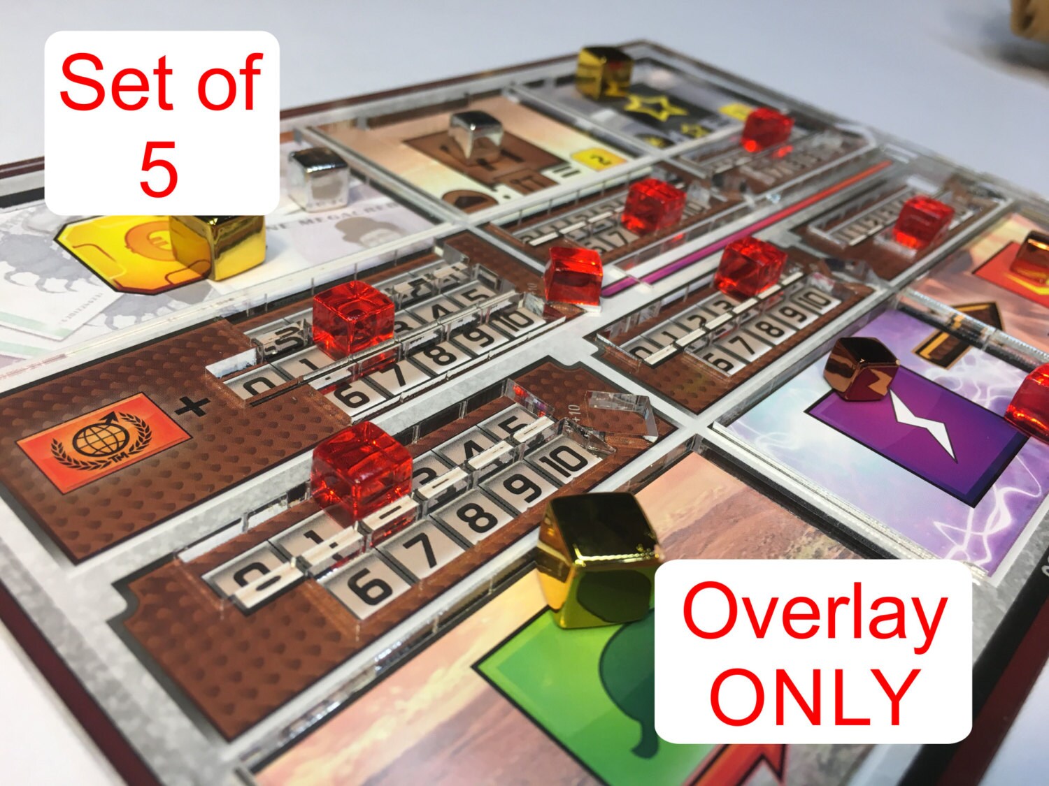 Terraforming Mars Player Mat Overlays ONLY SET by BoardGameBoost
