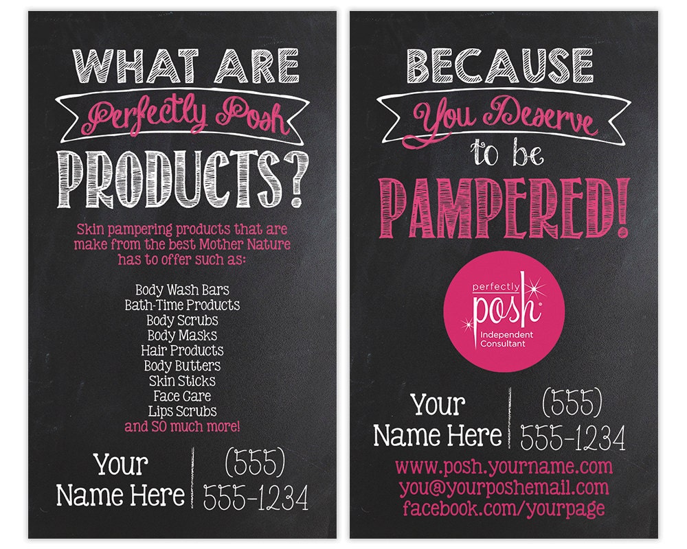 Perfectly Posh Business Cards Perfectly By ThePrintersCottage