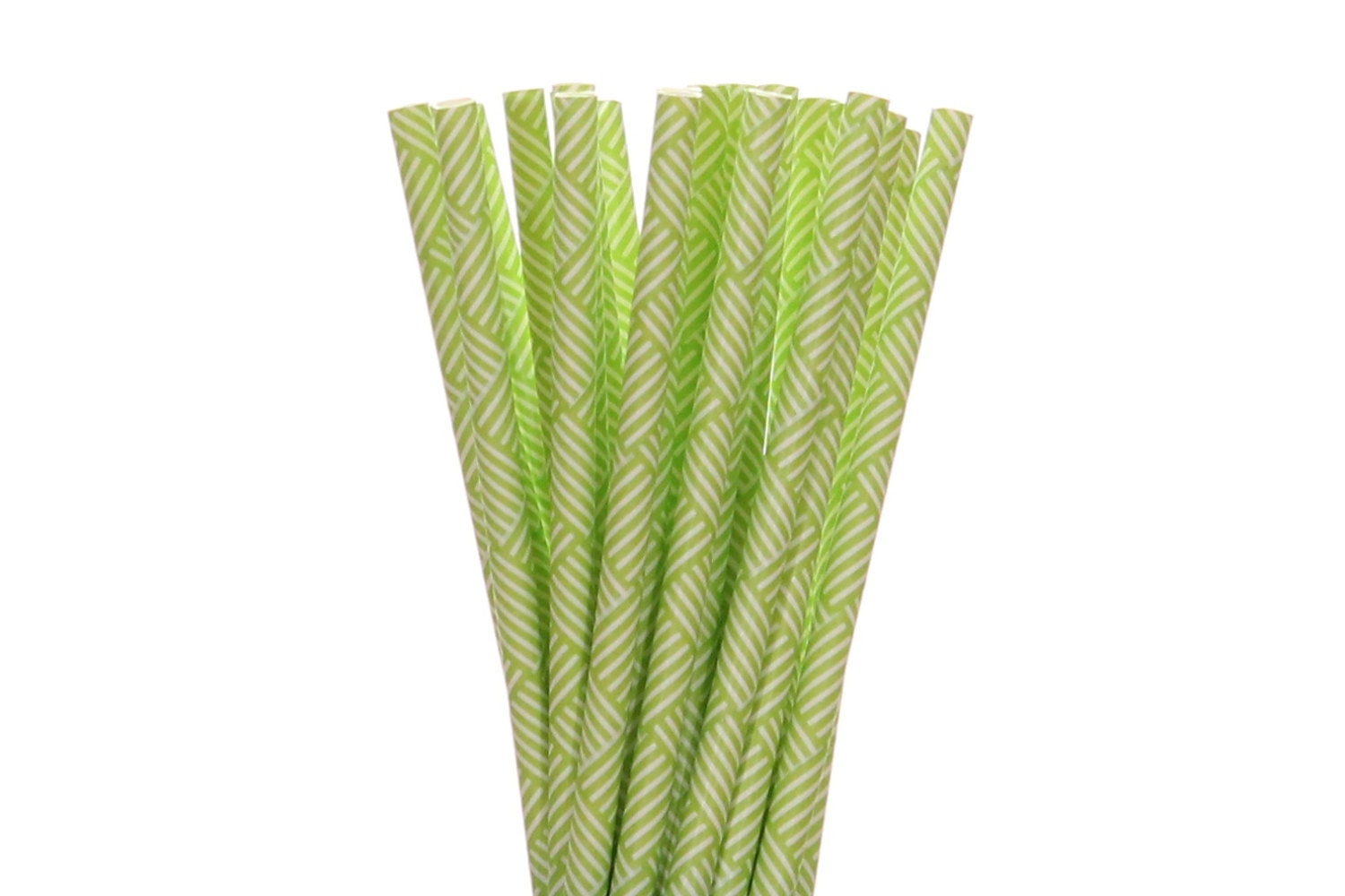 Paper Straws Lime Green Basket Weave Paper Straws Frog Party
