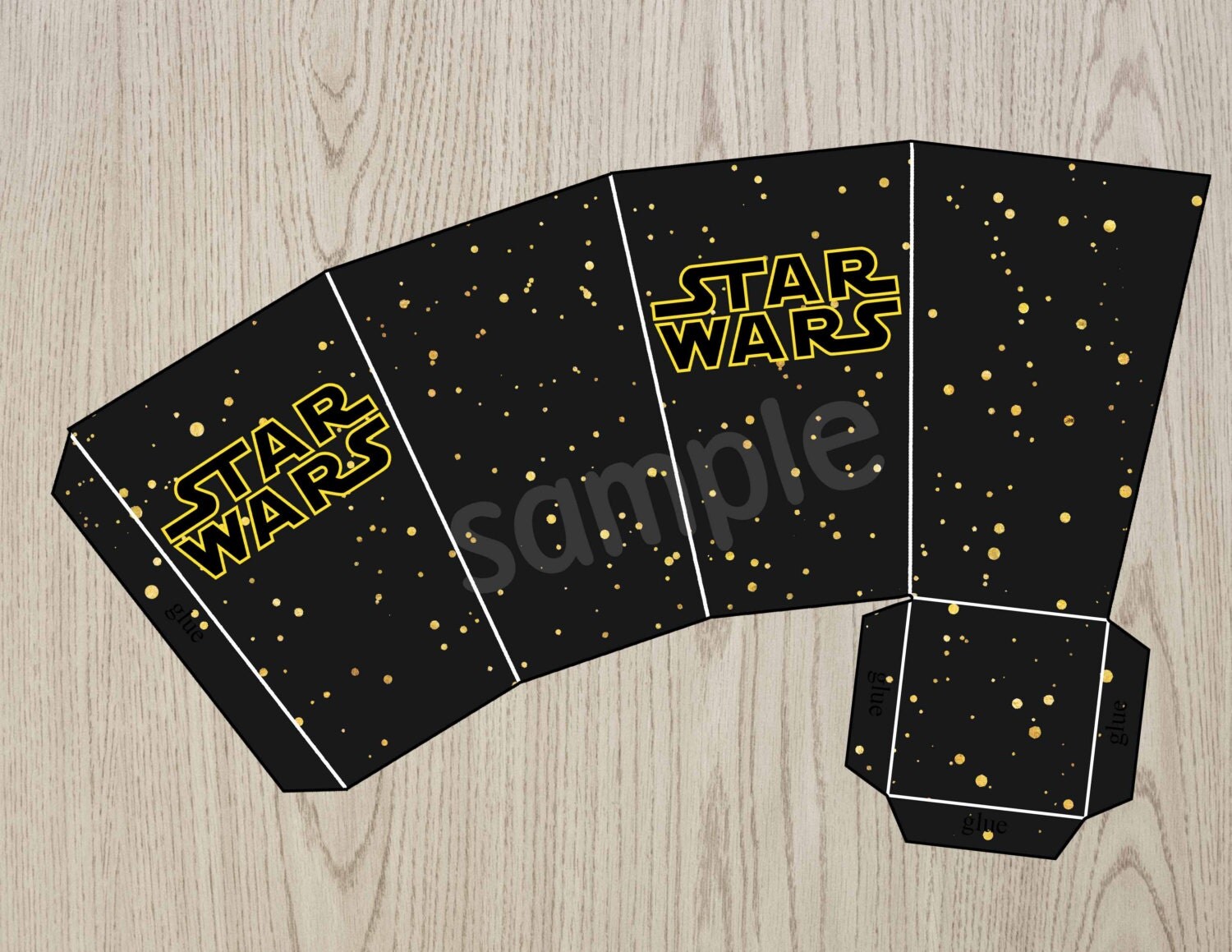 Star Wars box popcorn Star Wars Birthday popcorn box Party