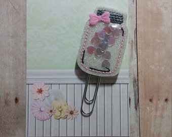 Mason Jar Love Clip Paperclip Bookmark Bookmark Paperclip Planner Bookmark Planner Clip Planner Supplies Planner Accessories Feltie