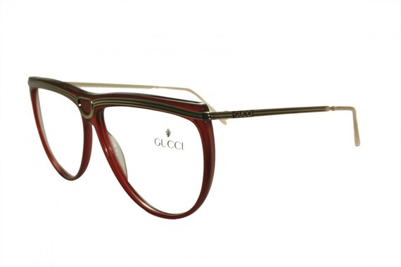 Vintage Gucci Ladies Red and Gold Frames