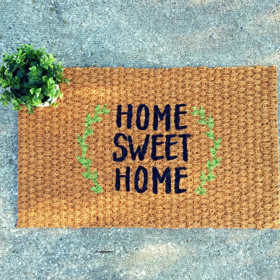 Home Sweet Home Doormat Laurel Wreath by