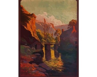 Excursions en Bretagne Brittany France Canvas French Travel Poster Giclee Art Print Gallery Wrapped