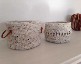 set of 2 baskets, baskets, ashtray