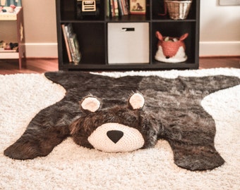 plush bear rug