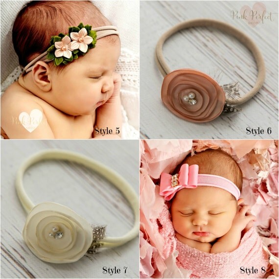 Baby headbands newborn headband Nylon by on Etsy