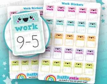 25 Cute Work Reminder Planner Stickers, Filofax, Erin Condren, Happy Planner, Kawaii, Cute Sticker, UK