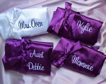 Set of 2, 3, 4, 5, 6, 7, 8, 9 Bridesmaid Robe, Bridesmaid gift, Bridal party gift, bridal party robe, Maid of Honor gift, Bride robe (R004)