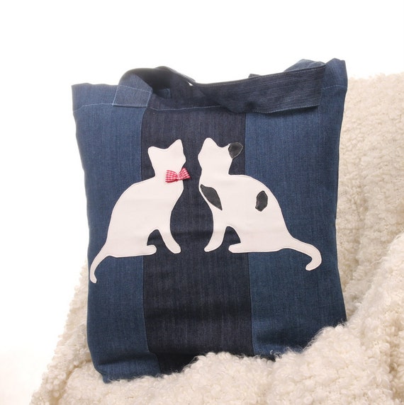 organic bag bags with cat cats meow denim organic bag bags with cat cats meow denim