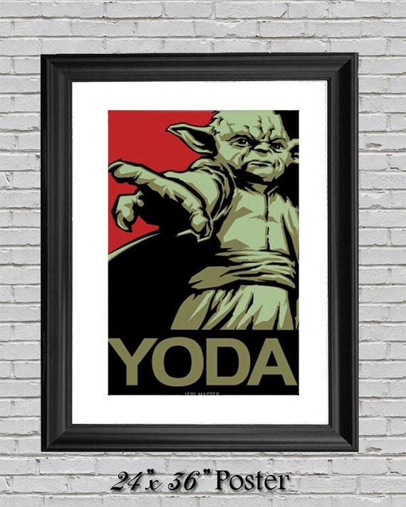 Yoda Art  Print  Poster  24x36  Wall Art  Dorm Room Poster 