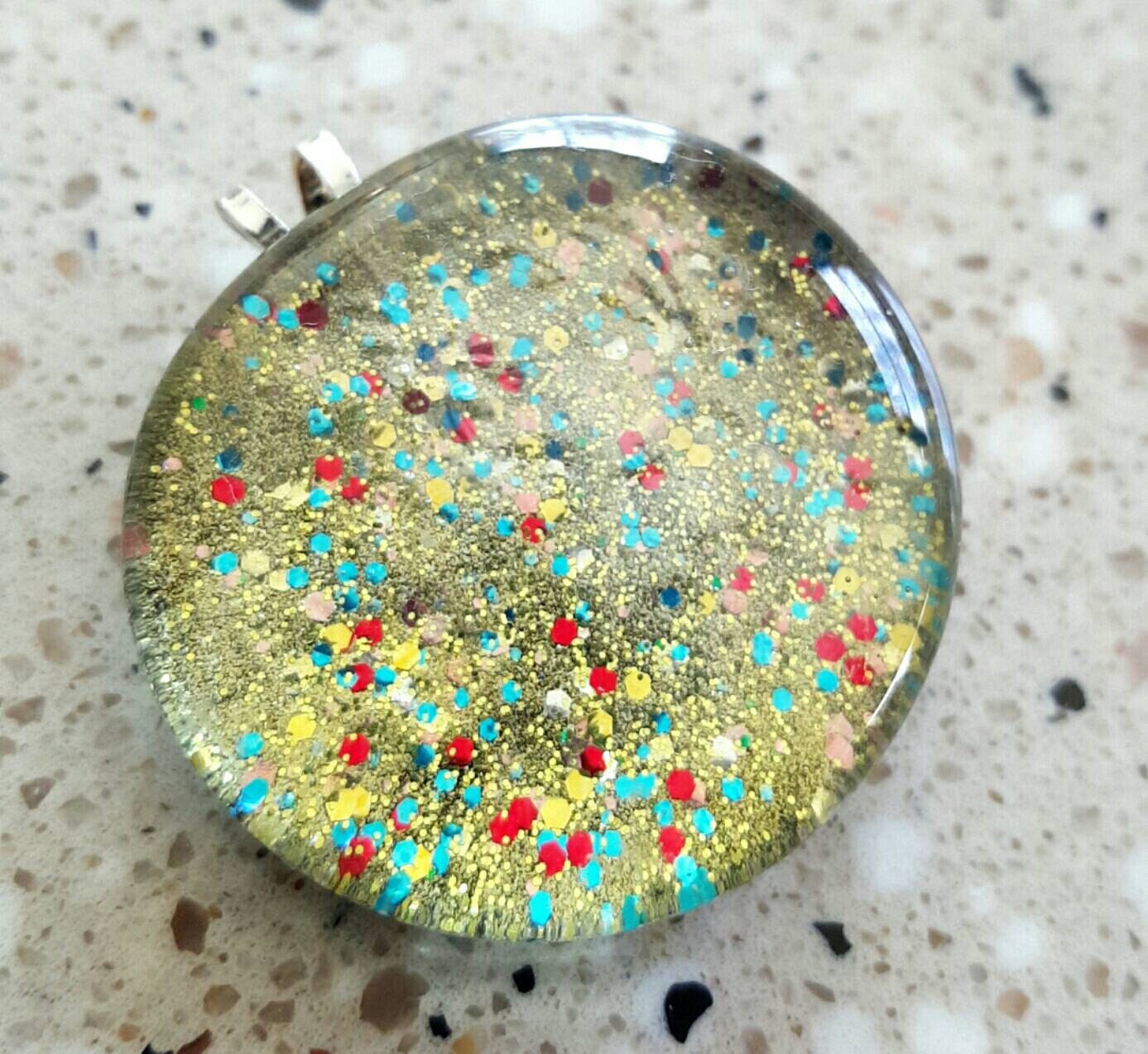 Glitter Pendant/Glitter Jewelry/Princess by PopRocksBox on Etsy