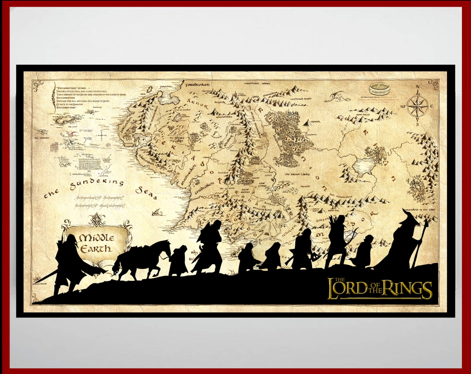 Lord Of The Rings Middle Earth Map The Hobbit by ArtOfWatercolour