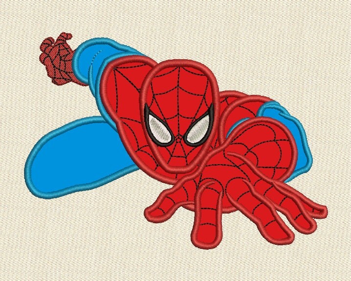 Spiderman Applique Embroidery Design 4 sizes 2 by Embroid4U