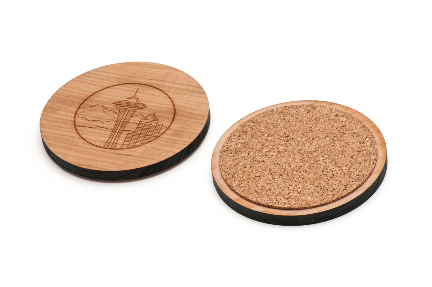 unique seattle in gifts 4 Coasters Wooden Seattle Set Skyline by WoodenAccessoriesCo of