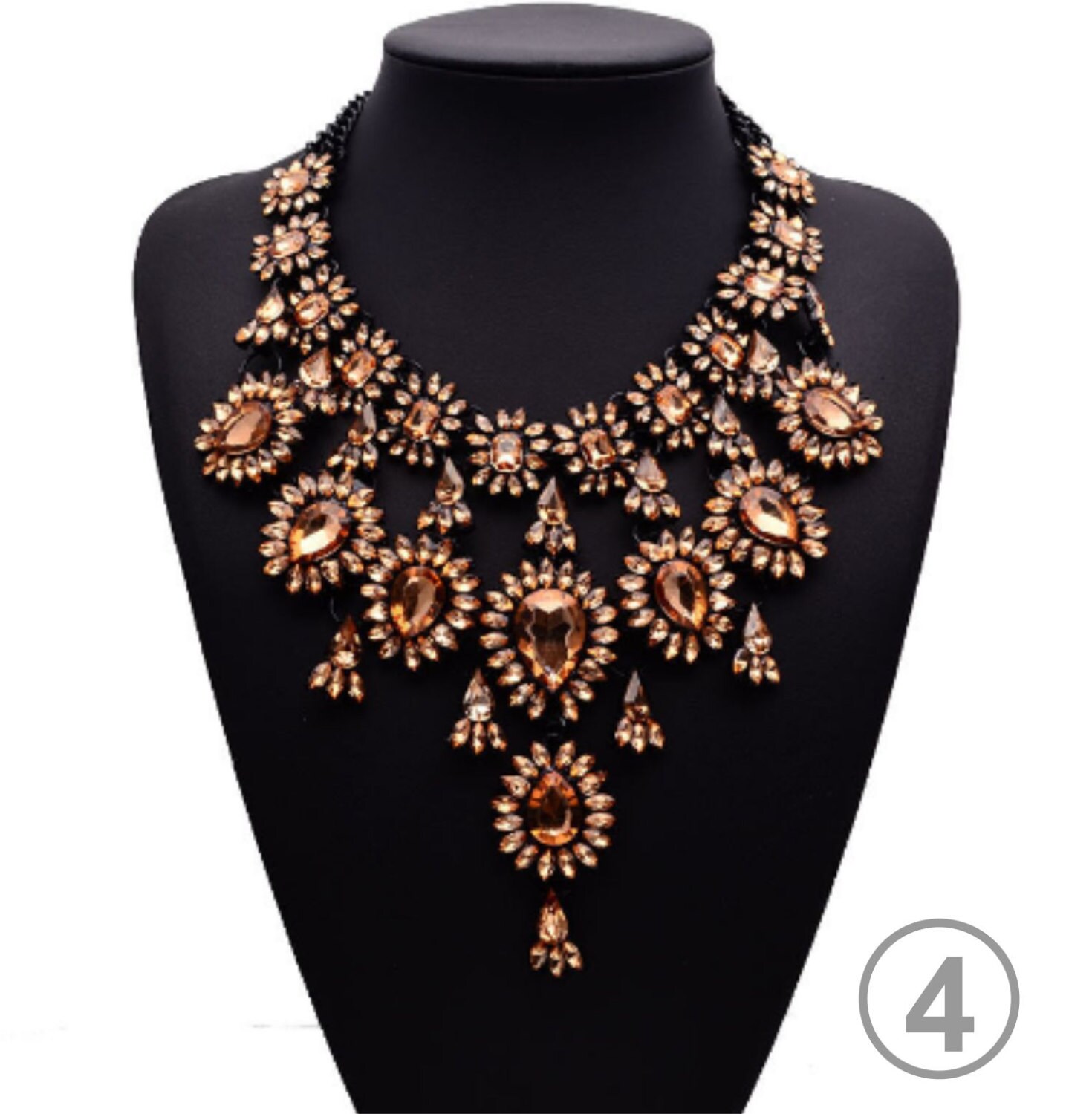 Fashion crystal alloy sweater chain necklace by