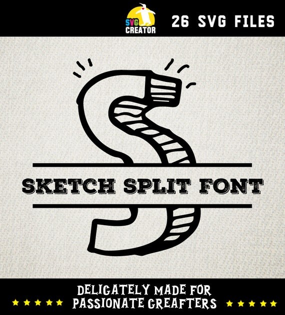 Download Sketch 3D Split Fonts SVG Split monogram svg by SVGCREATOR on Etsy