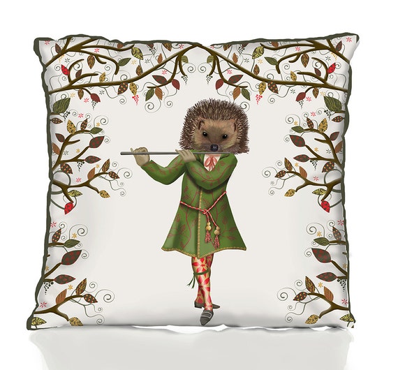 hedgehog christmas pillow