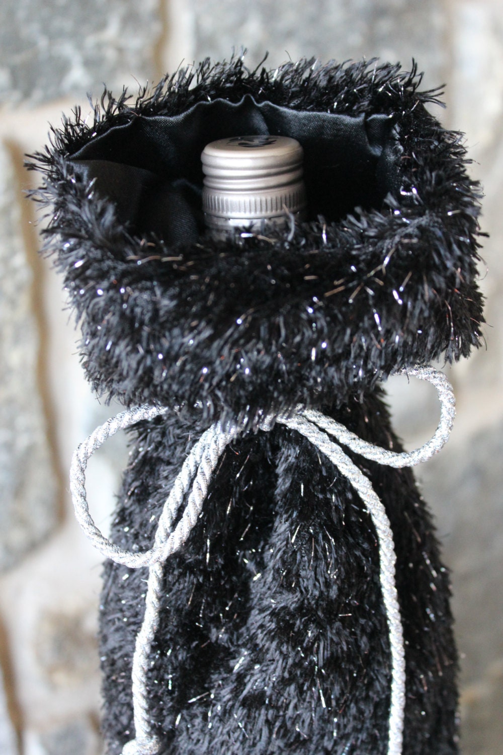 fuzzy wine bag