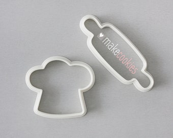 Chef's Hat & Rolling Pin Cookie Cutters Set (2 pieces)