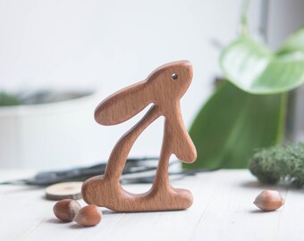 Organic Wooden Teether. Beech Teething Toy. Hand-carved Teether. Natural Baby Toy. Eco Friendly Infant Toy. Christmas gift. Newborn gift.