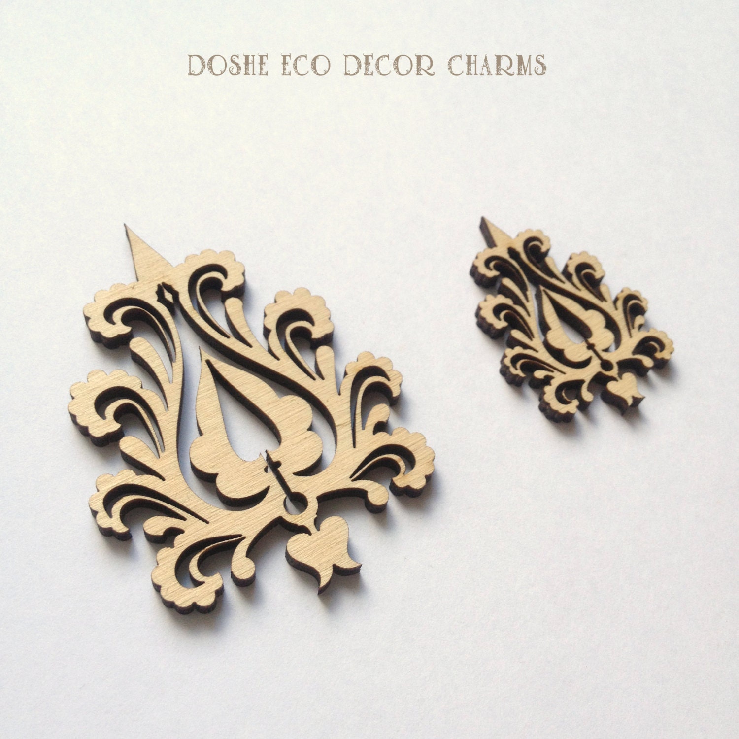 Laser cut wood ornamental detail 165 / Wood charms / Wood shapes ...