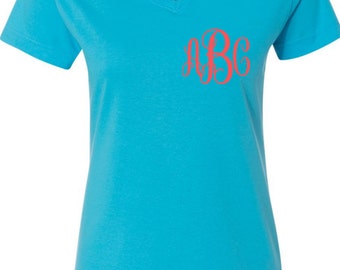 v neck monogram shirt