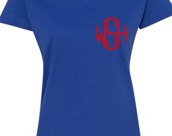 v neck monogram shirt