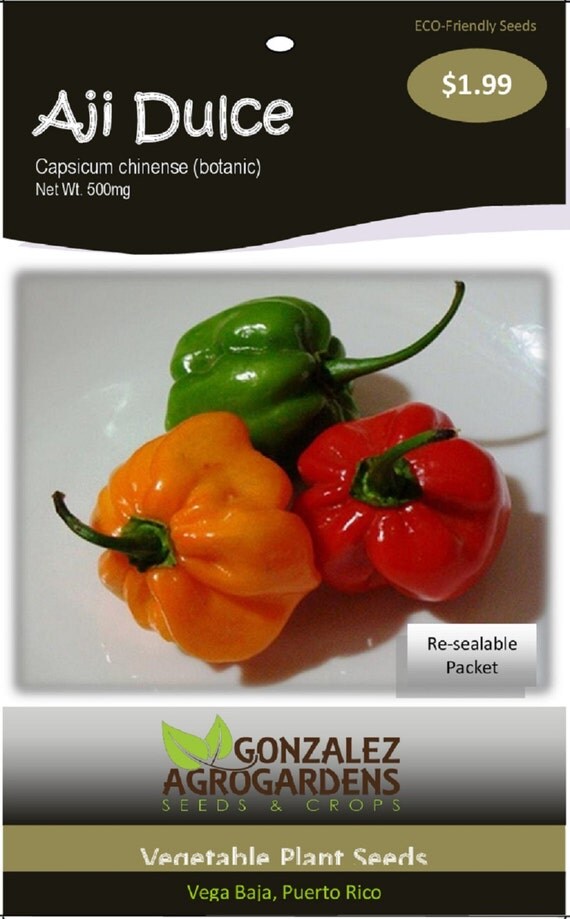 Aji Dulce Sweet Pepper Capsicum Chinense 100 Seeds Packet