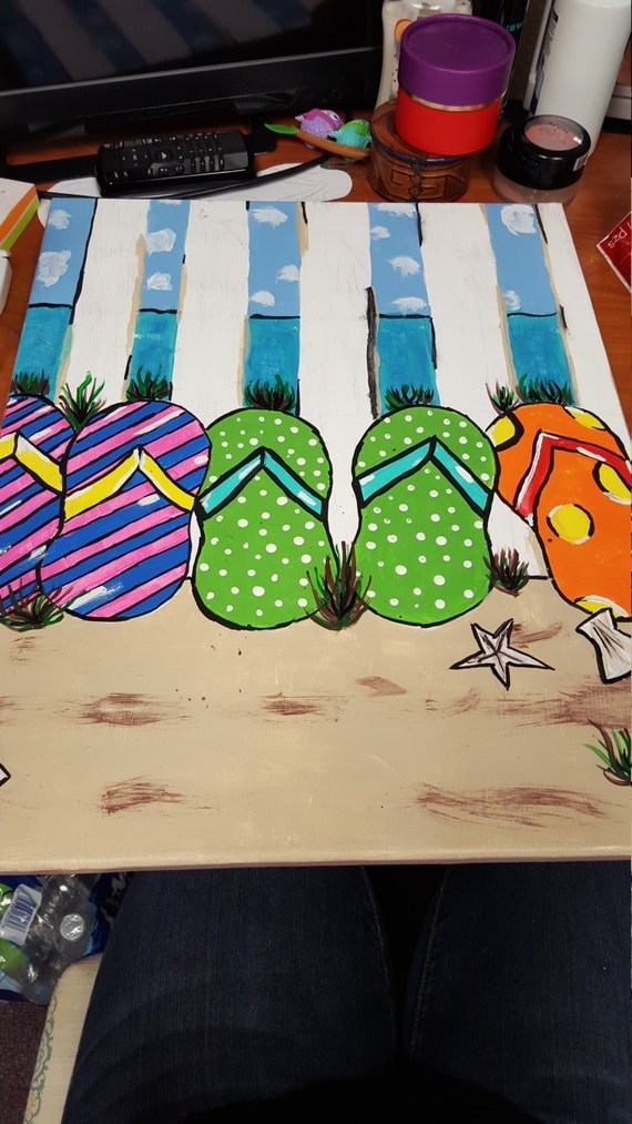Custom Flip Flop Painting by LaceyBugDesigns on Etsy