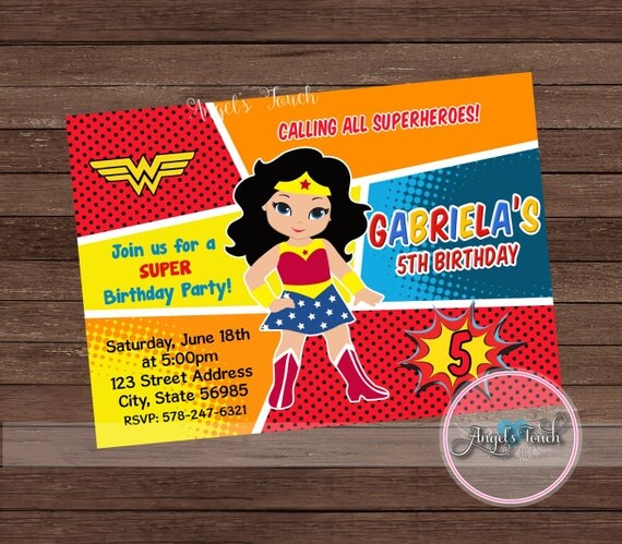 Wonder Woman Party Invitations 4