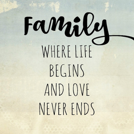 Canvas Art Wall Art Family Where Life Begins and Love Never