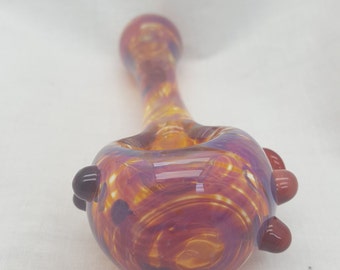 Amber Purple Glass Spoon Tobacco Pipe