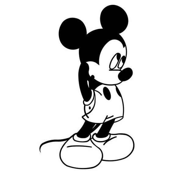 Items similar to Shy Mickey Mouse Large Sticker Vinyl Decal on Etsy