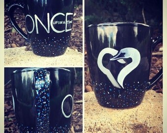 Once Upon A Time Inspired Hook/Swan Heart Coffee Mug - Made to Order
