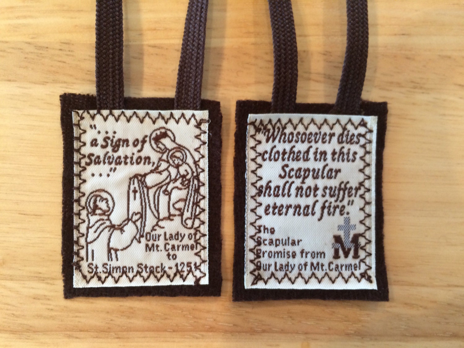Handmade Catholic Brown Scapular of Our by