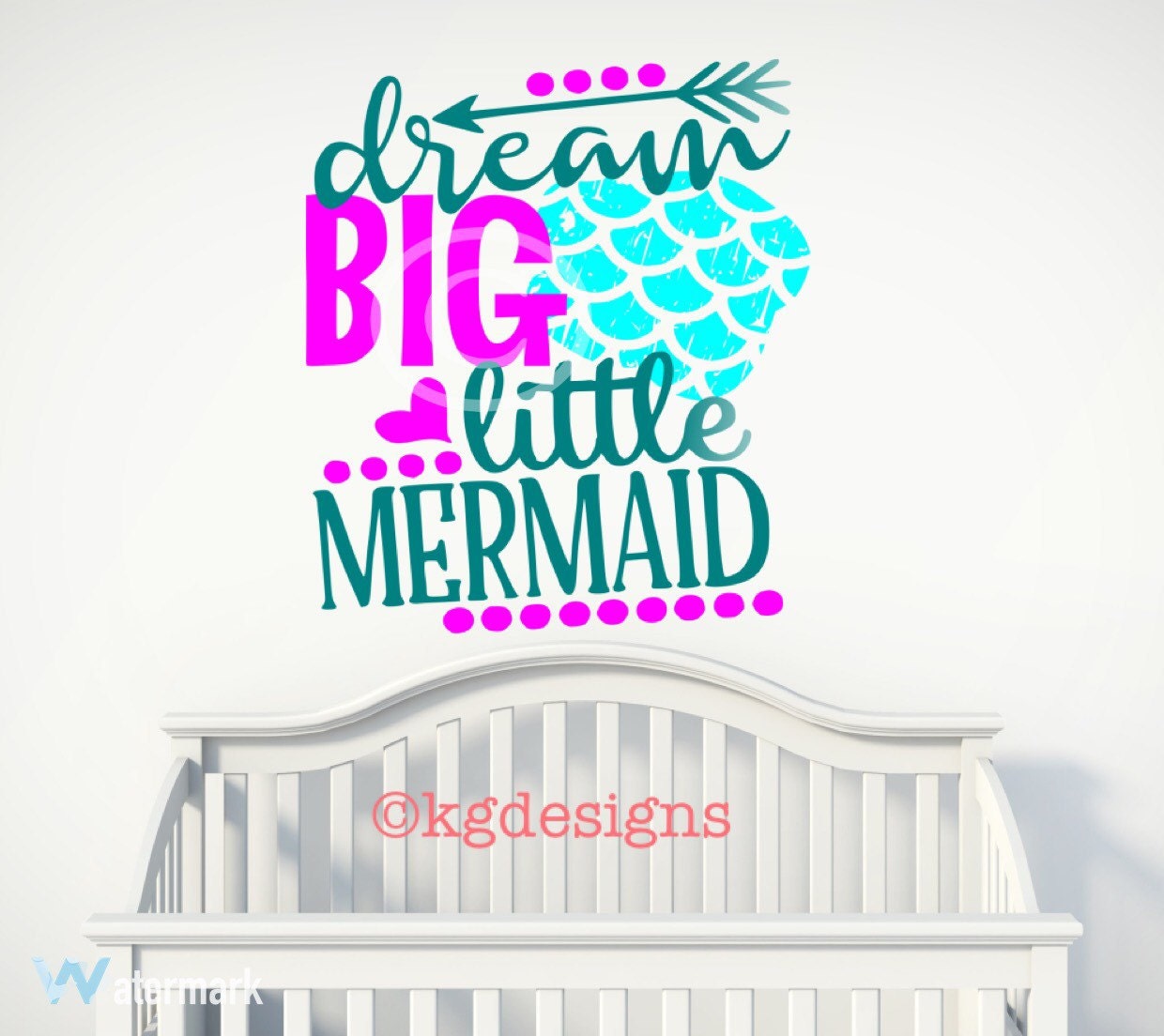Download Dream Big Little Mermaid-Vinyl Nursery-Baby-Girl-Wall