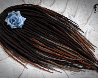 Full Set Wool Dreadlocks " Nutty Muesli " DE
