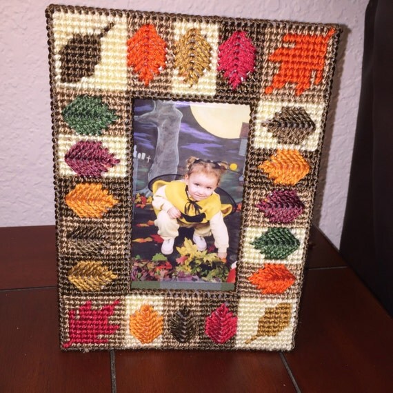 Fall Picture Frame Easy Plastic Canvas Pattern Digital