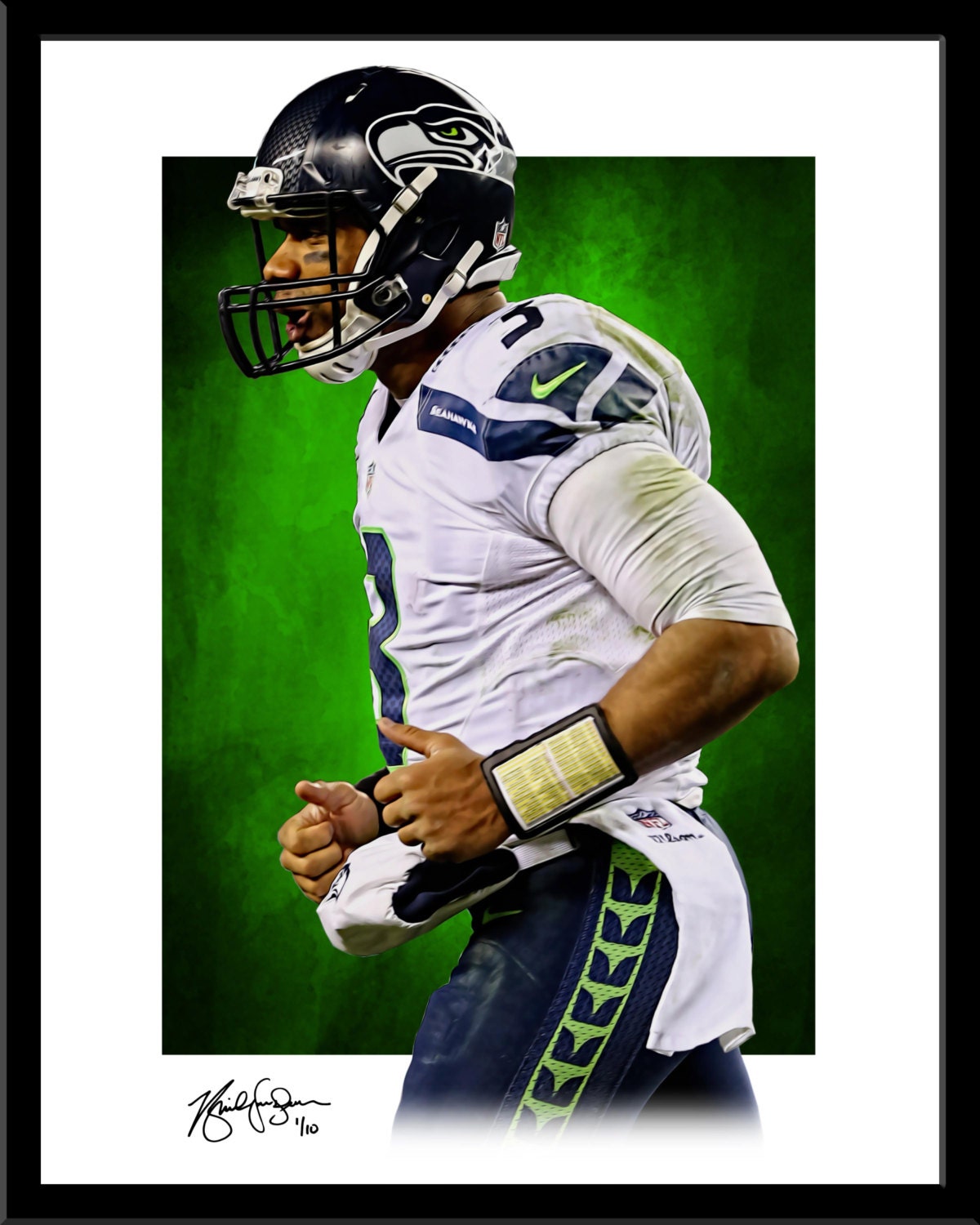 Russell Wilson Print Fine Art Modern Graphic by sportsprints5