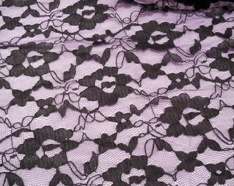 Black floral lace fabric / Dress sewing lace tulle fabric is for sale. Sold by Per 0.5 Meter