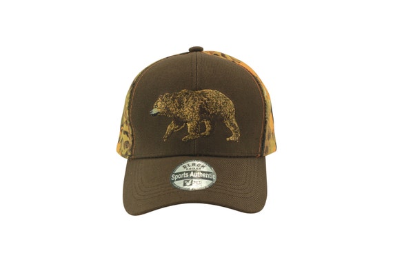 Grizzly Bear Hunting Hat and Caps Brown and Camo Orange