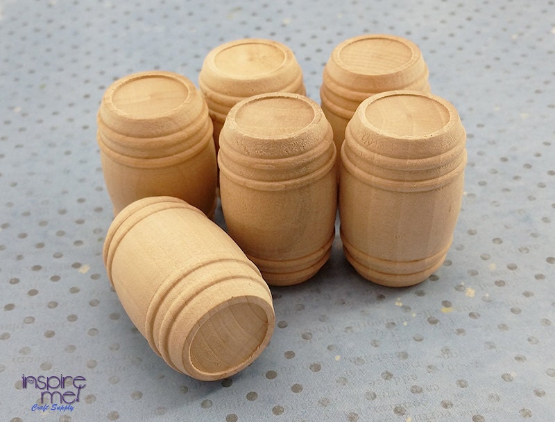 Wood Craft Barrels Unfinished Natural Wood DIY Crafts