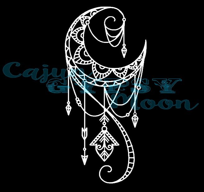 Gypsy Crescent Moon Vinyl Decal Car Decal Wall Decal Moon