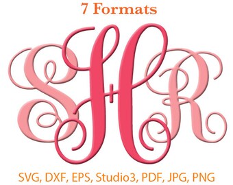 Vine Interlocking Monogram Font SVG ( Studio 3 / dfx / eps / png / jpg / pdf) Silhouette Studio,Cricut,SVG files for cricut,Silhouete Cameo