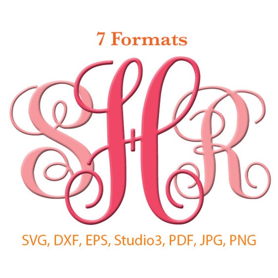 Vine Interlocking Monogram Font SVG ( Studio 3 / dfx / eps / png / jpg / pdf) Silhouette Studio ...